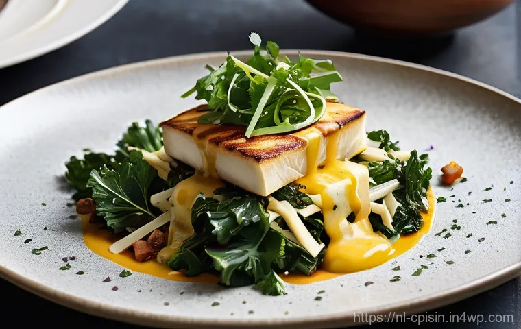 퓨전 요리의 혁신 주도하기 - **Prompt:** "A gourmet and artistically plated Kapsalon dish, showcasing a sophisticated blend of Du...