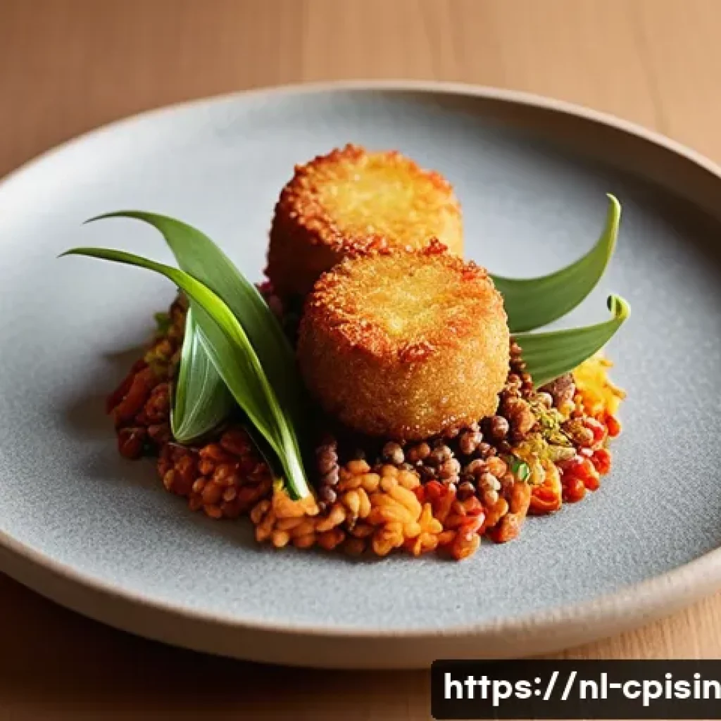 퓨전 요리의 효과적인 마케팅 캠페인 - **A Culinary Journey in an Elegant Fusion Restaurant:**
Imagine a perfectly framed shot of a bea...